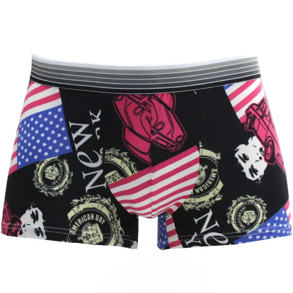 DSstyles мужские Модные эластичные трусы-боксеры с принтом подчеркивающие