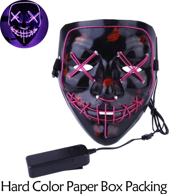 Z-COLOR BOX Маска на Хеллоуин, светодиодный светильник, Вечерние Маски, маска для продувки, веселые маски, карнавальный костюм, светящиеся в темноте - Цвет: Z-COLOR BOX