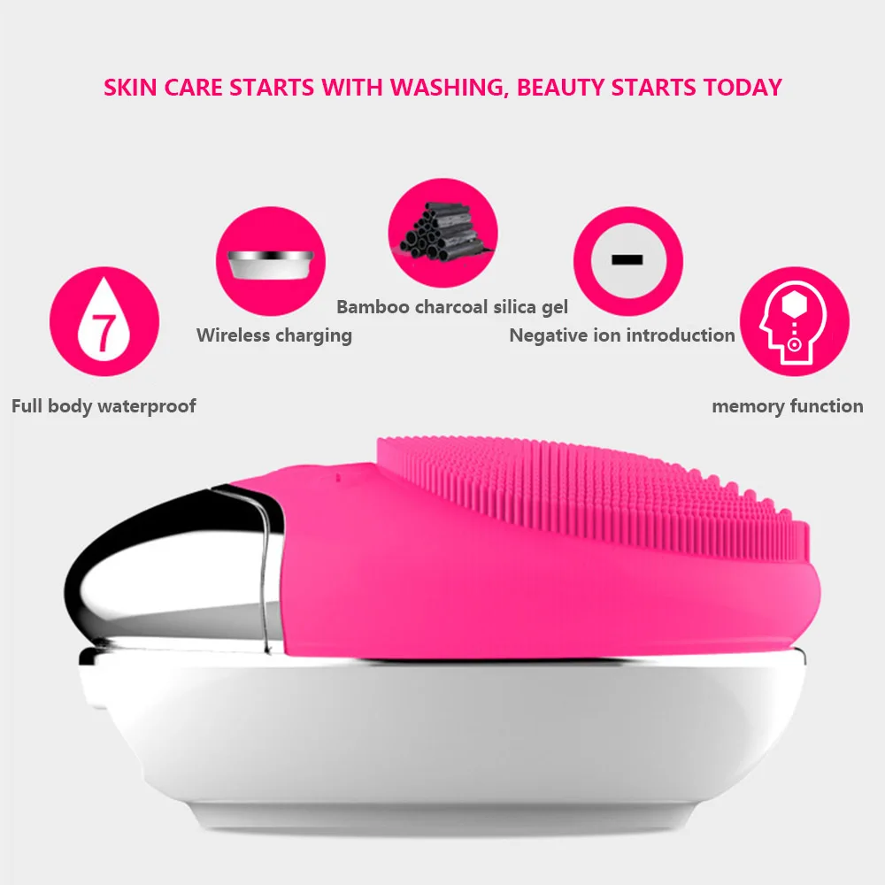 Ультразвуковая электрическая щетка для чистки лица мытья Вибрационный