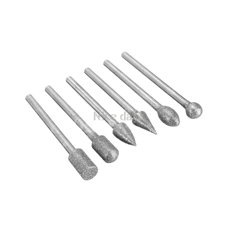 

20Pcs 3mm Shank Diamond Burr Bit Cut Engraving Carving Rotary Drill Bits New F14 20 Dropship