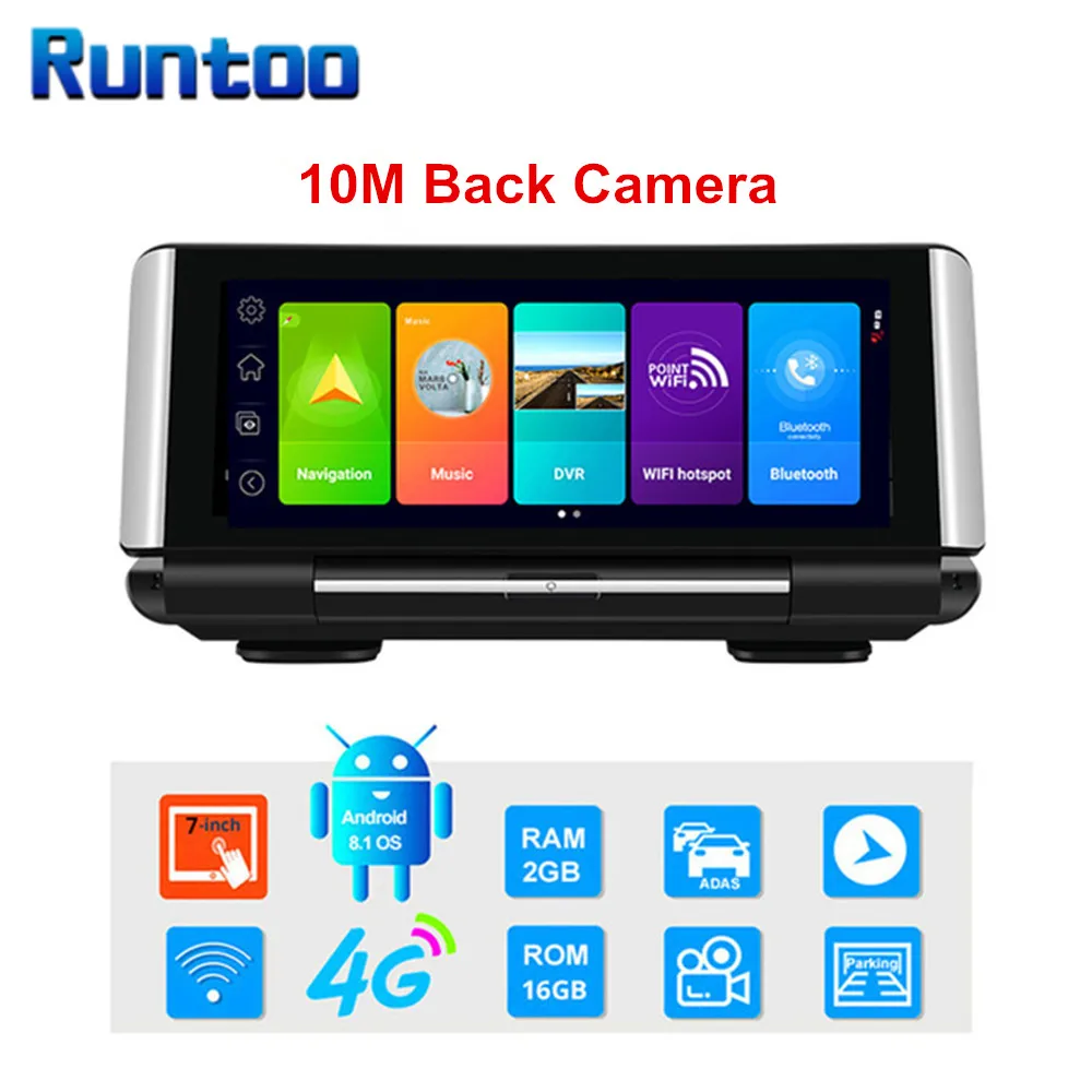 

Видеорегистратор автомобильный, 4G, Android 8,1, 7 дюймов, ADAS, GPS, WIFI, IPS-экран