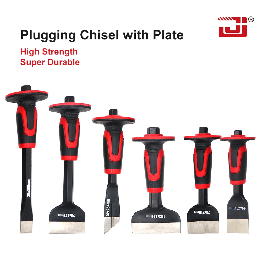 

BRAKEMAN Mason Chisels With Hand Guard Heavy Duty Flat End Rock Concrete Mortar Stone Chisel for Demolishing Carving Breaking