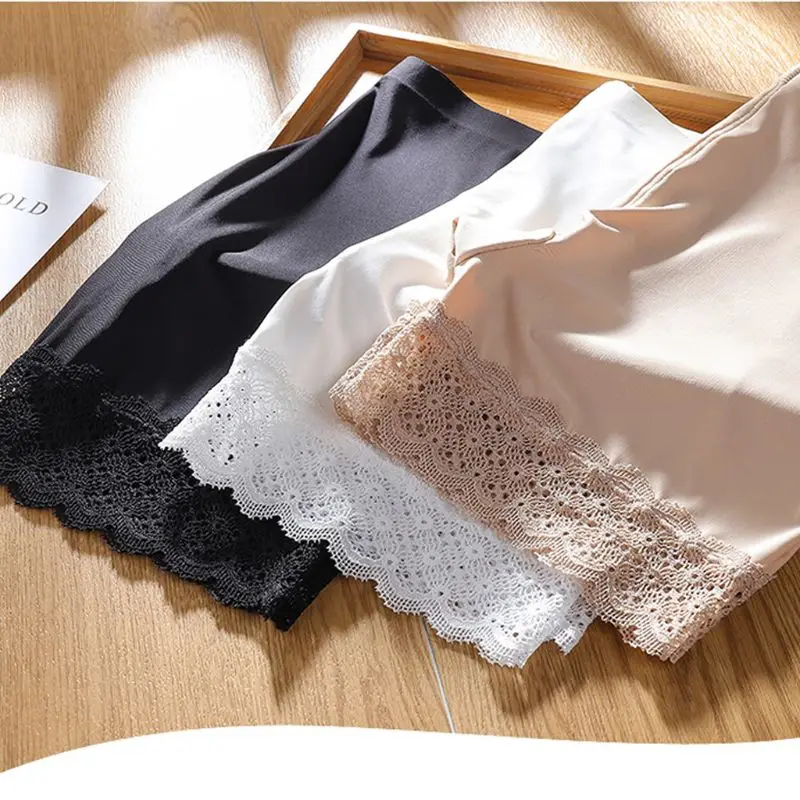 Women Ultra Thin Seamless Lace Safety Pants Ladies Underwear Mid-Waist Plus Size Panties Shorts Boxer Brief | Женская одежда