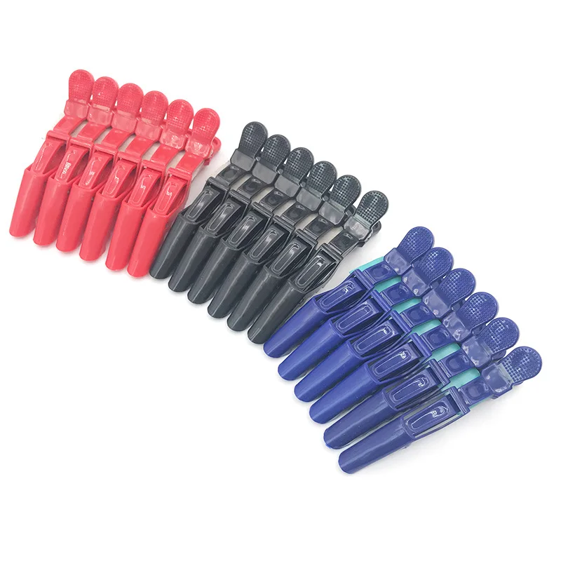 6 шт. зажимы для волос профессиональные в виде клюва секций из крокодиловой кожи