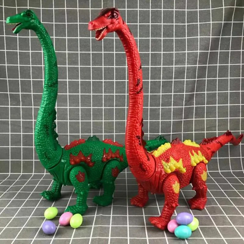 Children Toys Electric Walking Dinosaur Toy Long Neck Lay Eggs Projection Lights Roar Sounds Kids Christmas Birthday Gifts