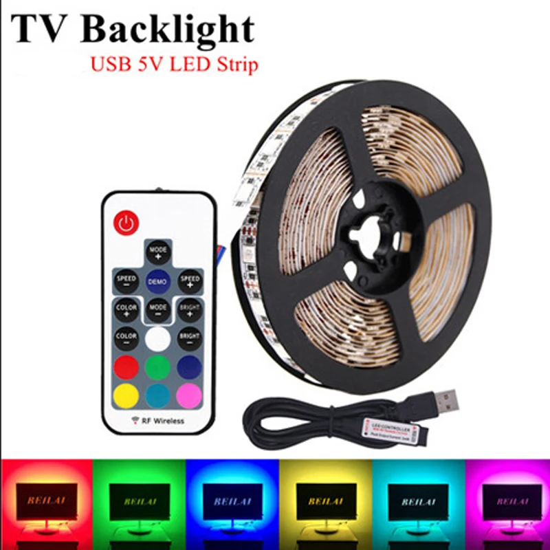 Светодиодный светильник RGB USB не водонепроницаемый DC5V 5050 SMD светодиодный с