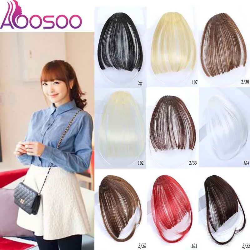 AOOSOO челка с зажимом спереди аккуратная Женская для наращивания волос | Шиньоны и