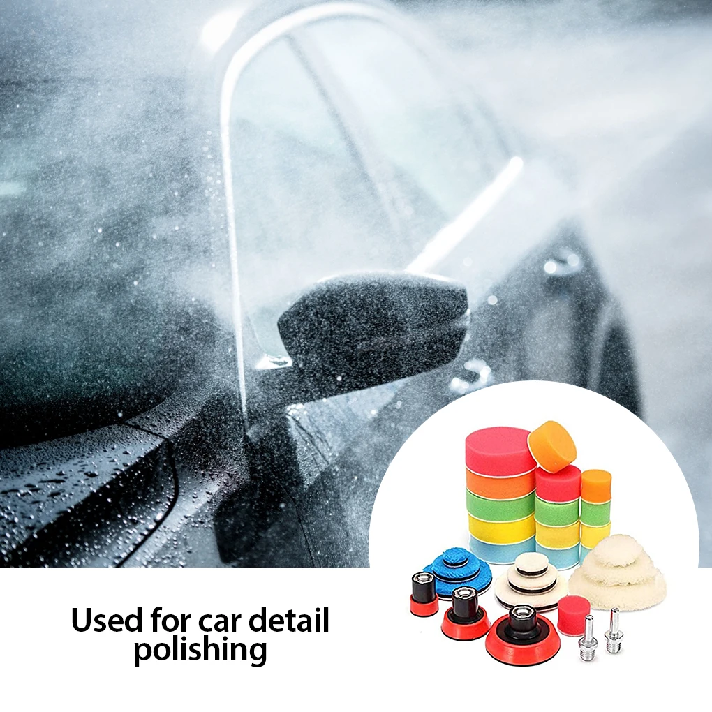 

29pcs/set Car Polishing Pad Automotive Waxing Buffing Discs Reusable Furniture Cleaning Detailing Wheels Accessories
