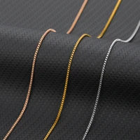 men women box chain 2mm width link chain chokers punk stainless steel wave necklace for tone metal neckalce jewelry