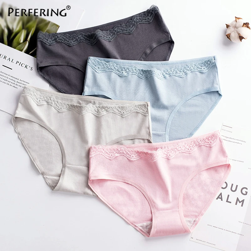 Perfering женские трусики 3 шт./компл. хлопковые Однотонные трусы для девочек нижнее