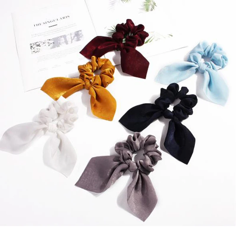 

Fashion Floral Printed Bowknot Hair Scrunchies For Women Ponytail Holder Hair Rope Ties Rubber Bands Hair Accessories Headwear
