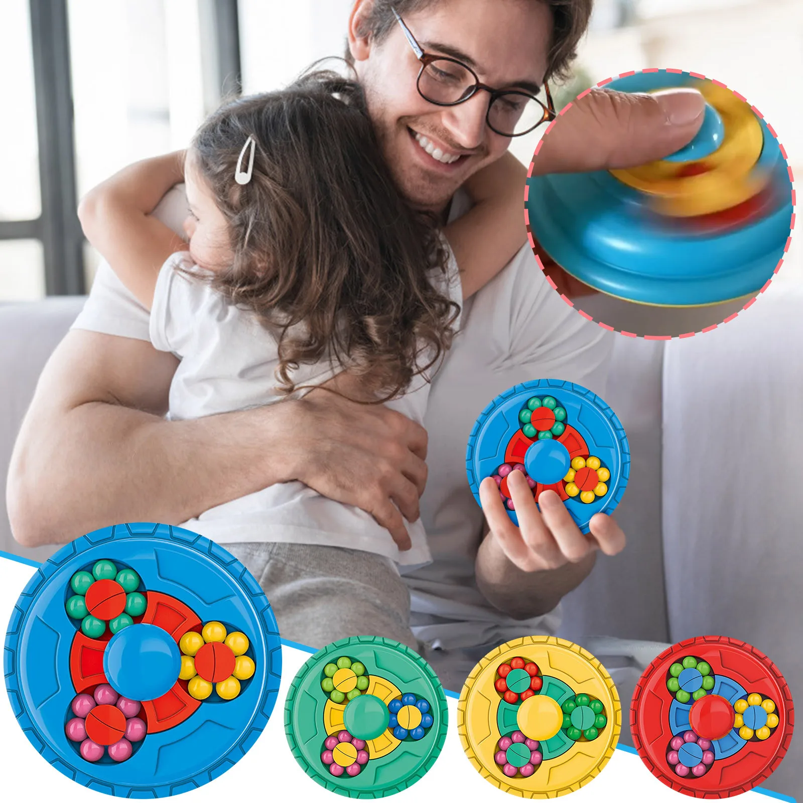 

Дисковый Спиннер, волшебные вращающиеся бобы, игрушки для снятия стресса, Спиннер, гироскоп, пазлы, настольная игра для детей и взрослых, рел...