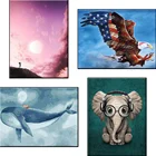 Домашние картины с красным пейзажем для современной гостиной абстрактные животные 5d бриллиантовые мозаичные значки