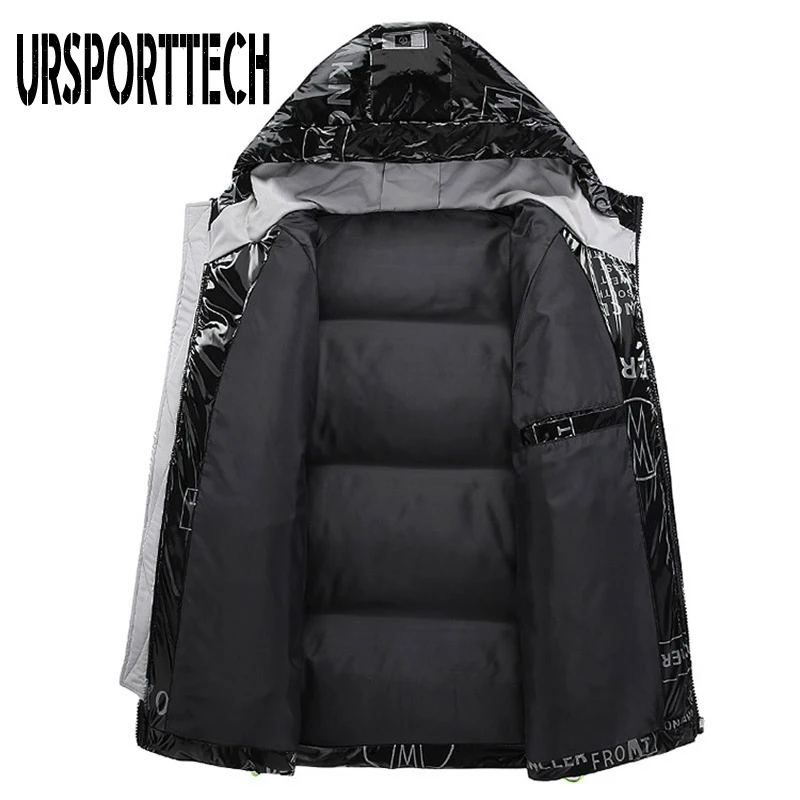 Зимняя мужская куртка повседневная Модная приталенная с буквенным принтом