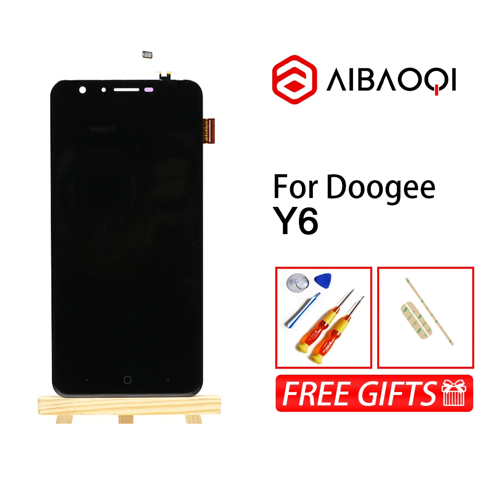 AiBaoQi для 5,5 дюймов сенсорный экран+ 1280X720 ЖК-дисплей в сборе Замена Для Doogee Y6/Y6C/Y6 фортепианная модель телефона