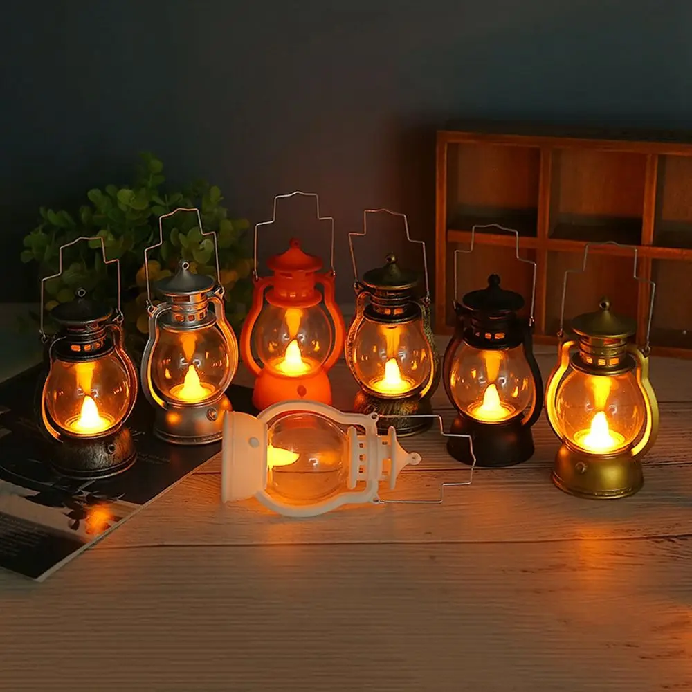

1 Pcs Vintage Antique LED Oil Lamp Christmas Tree Hanging Ornaments Creative Camping Bar Home Table Decorations Light