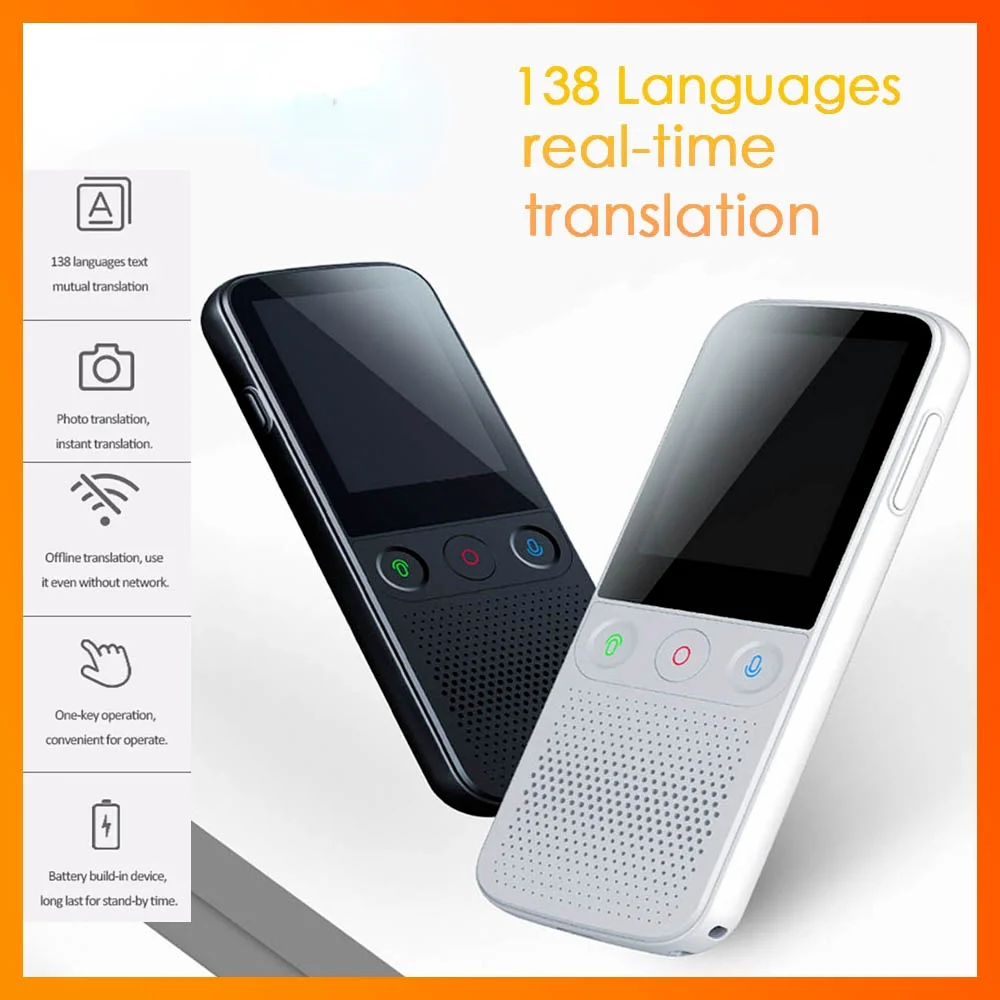 

2021 Smart Voice Translator 137 Multi Languages in Real Time Online Instant Off Line Translation AI Learning Conversion T10 PRO