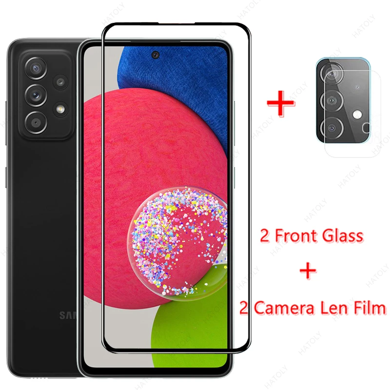

4-in-1 For Glass Samsung Galaxy A52s 5G Full Cover Tempered Glass For Samsung A52s A12 A32 A52 A72 M12 M32 Screen Protector Film