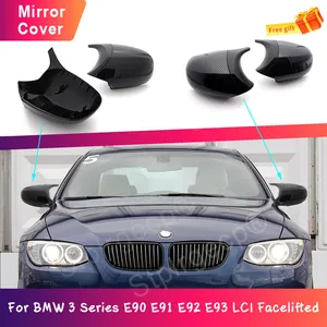 for bmw 3 series e90 e91 e92 e93 lci facelifted carbon fiber pattern black side wing mirror cover cap rearview mirror shell free global shipping