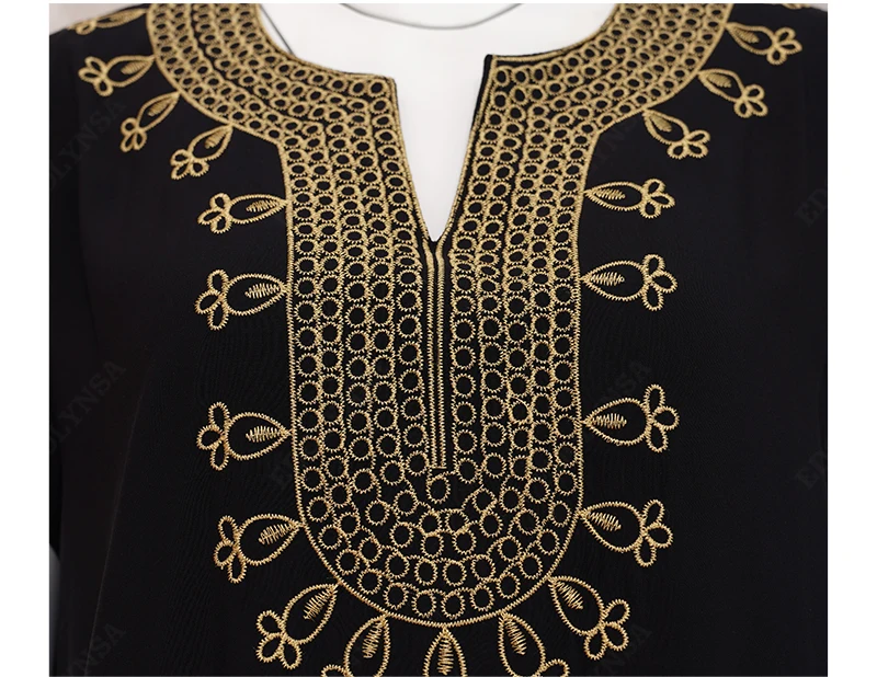 

Boho Elegant Embroidered Mandarin Collar Short Sleeve Side Split Summer Dress Women Street Wear Casual Maxi Dress