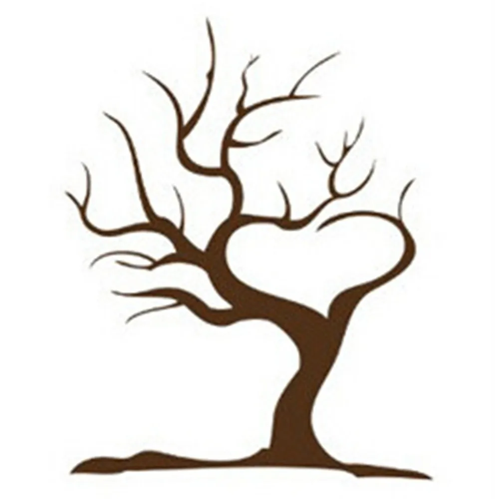Tree 2 40x30 см вечерние вход-в личности Свадебные подписи гостевых книг творческий в форме сердца ветви знак отпечатки пальца в дереве - Цвет: Tree 2