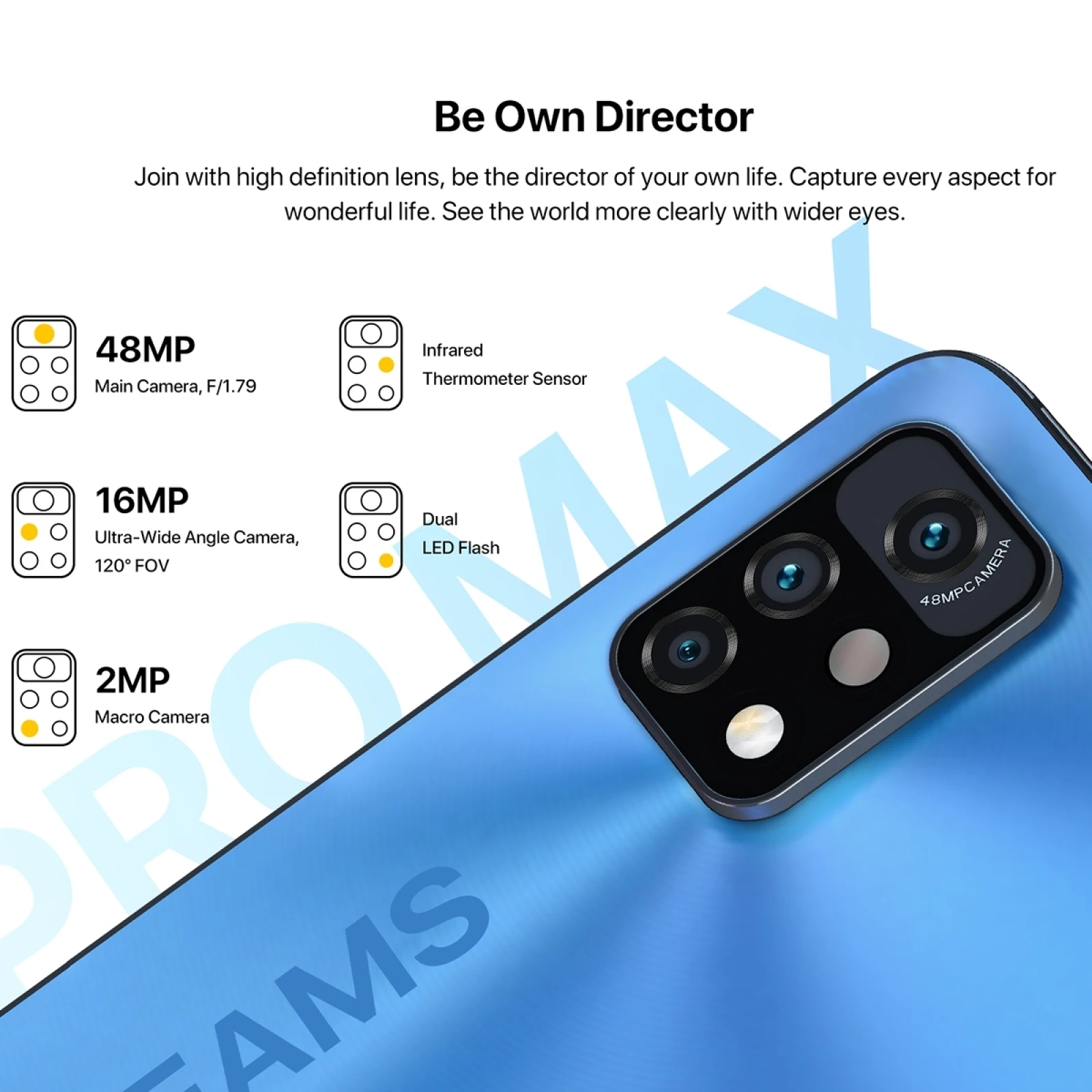 Смартфон UMIDIGI A11 Pro Max глобальная версия 6 8 дюйма FHD + 128 ГБ Helio G80 48 МП тройная камера