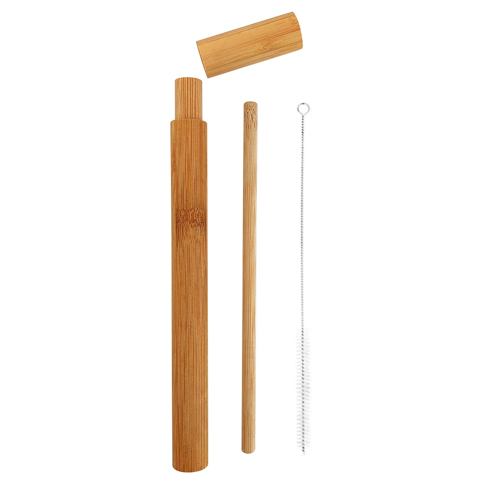 Bamboo straw set tube with and nylon brush | Дом и сад
