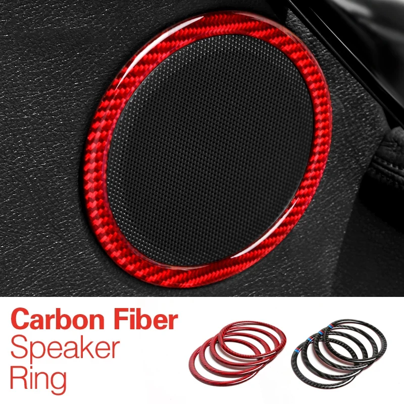 

Car Carbon Fiber Door Audio Speaker Trim Covers For BMW E90 E84 F30 F34 F15 F16 F48 Loudspeaker Ring Car stickers Accessories