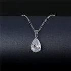 Роскошное ожерелье с подвеской в виде капли воды с кристаллами модное колье из белого циркония винтажные серебряные свадебные ожерелья для женщин