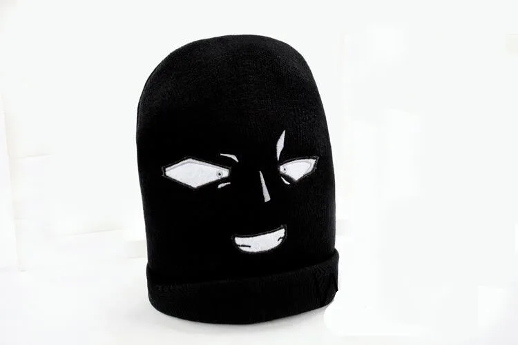 Модные вязаные шапочки бини Женские День плохой прически шапки зима унисекс Повседневная мужская кепка мальчик хип хоп вышивка Осенняя меховая женская шапка - Цвет: black