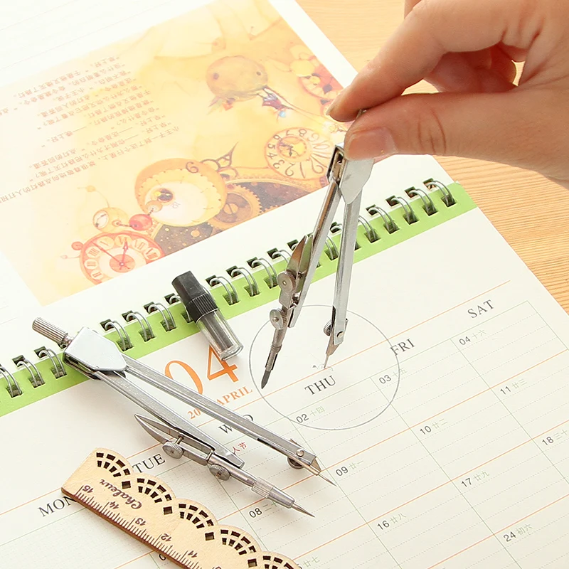 Metal Compass professional drawing student stationery standard engineering tool with 2.0mm compass special core deli8601 | Канцтовары