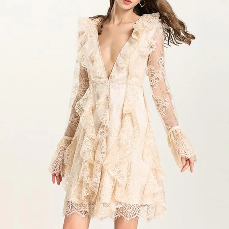 Вязаное кружевное элегантное платье женское облегающее сексуальное прозрачное