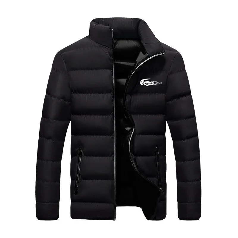 Новинка 2022, зимняя куртка, Мужская модная куртка с воротником-стойкой, Паркера, Мужская стеганая куртка на молнии, мужская зимняя куртка