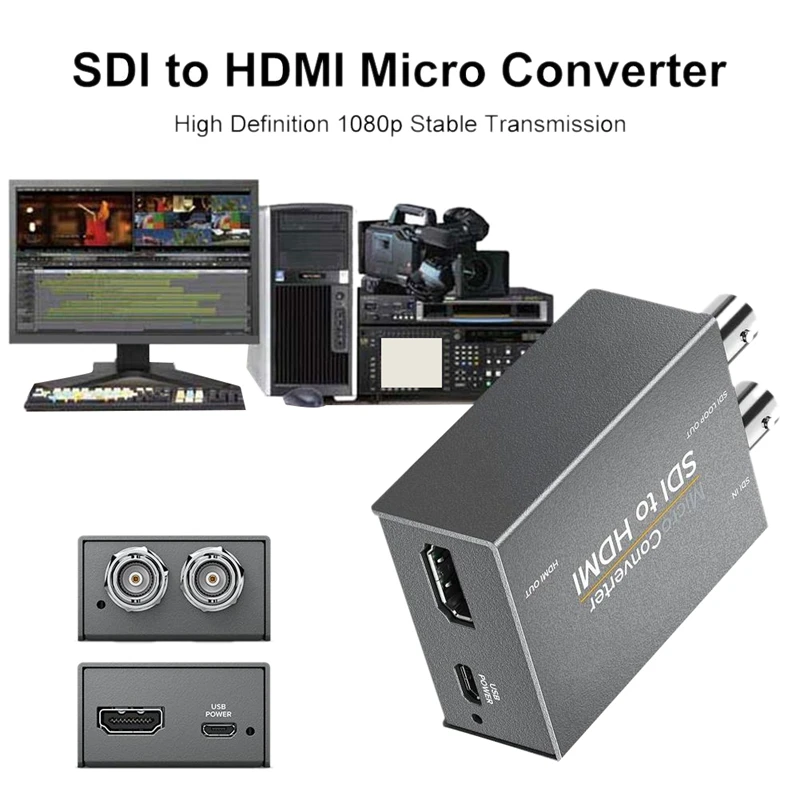 SDI к HDMI с питанием мини HD SD видео микро конвертер адаптер o автоматическое