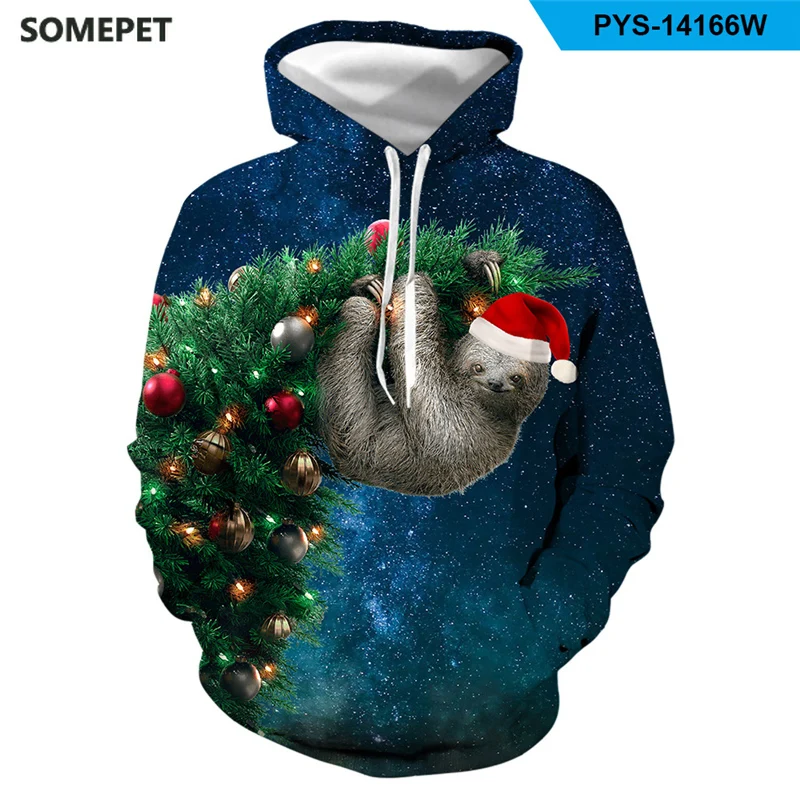 

2020 oversize Autumn winter hooded sweatshirt Halloween Couple outfit Christmas women 3D printing loose Casual hoodies