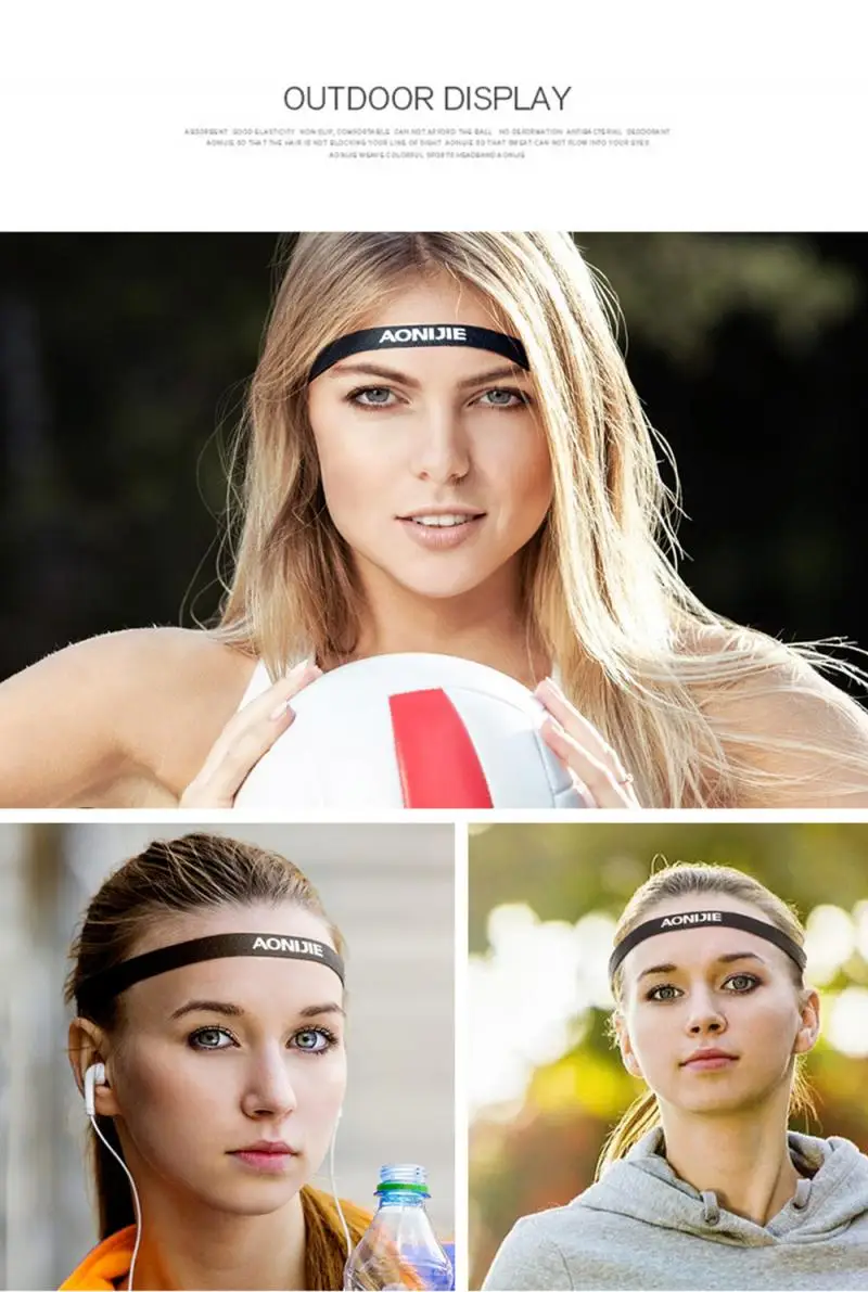 1 шт. нескользящая спортивная повязка на голову для фитнеса тенниса бадминтона