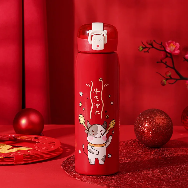 

Hot and Cold Water Bottle Thermos Red Stainless Steel Vacuum Flask Thermos Bottle Kubek Termiczny Do Kawy Thermoses BE50BW