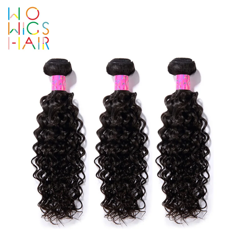 

WoWigs Hair Malaysian Curly 3 PCS Lot 100% Human Hair Free Shipping Natural Color Hair Extensions
