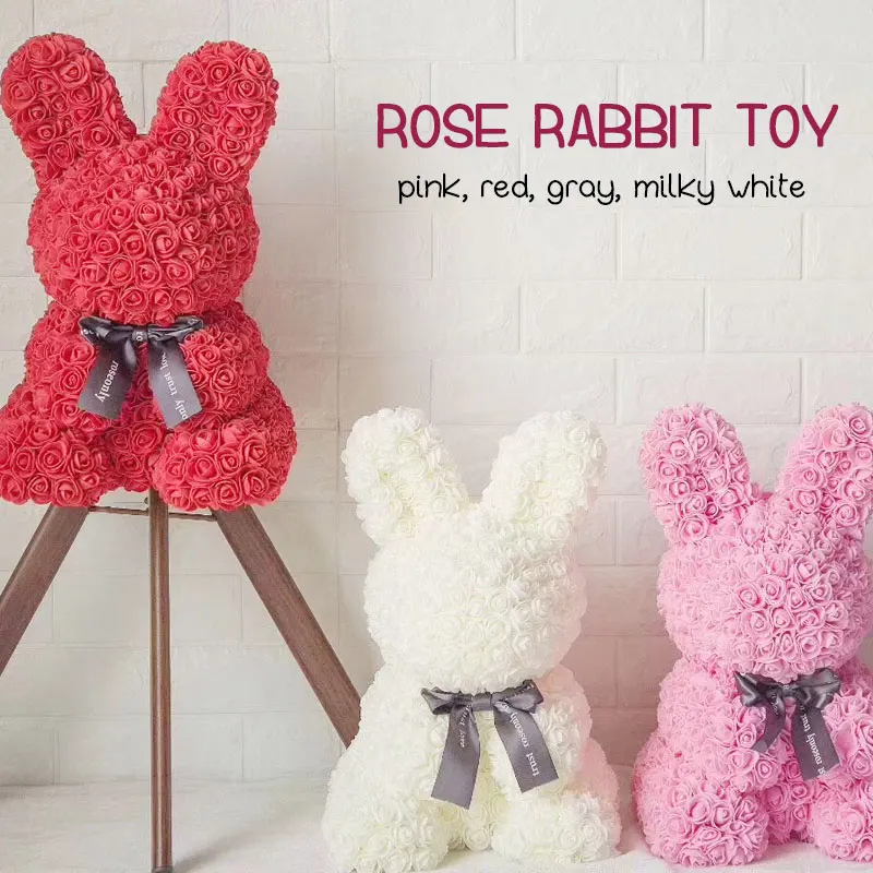 

SaleRose Teddy Bears And Rabbit Flower Rose Bear DIY Gift Box Christmas Valentine's Day Present Home Decor Wedding