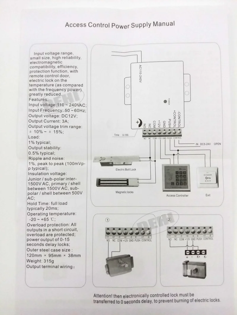 

DC 12V 3A New Door Access Control system Switching Power Supply Input Voltage AC 110~240V