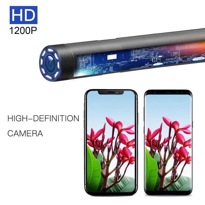 Wifi эндоскоп камера HD 1200P мини Водонепроницаемый Жесткий Мягкий провод