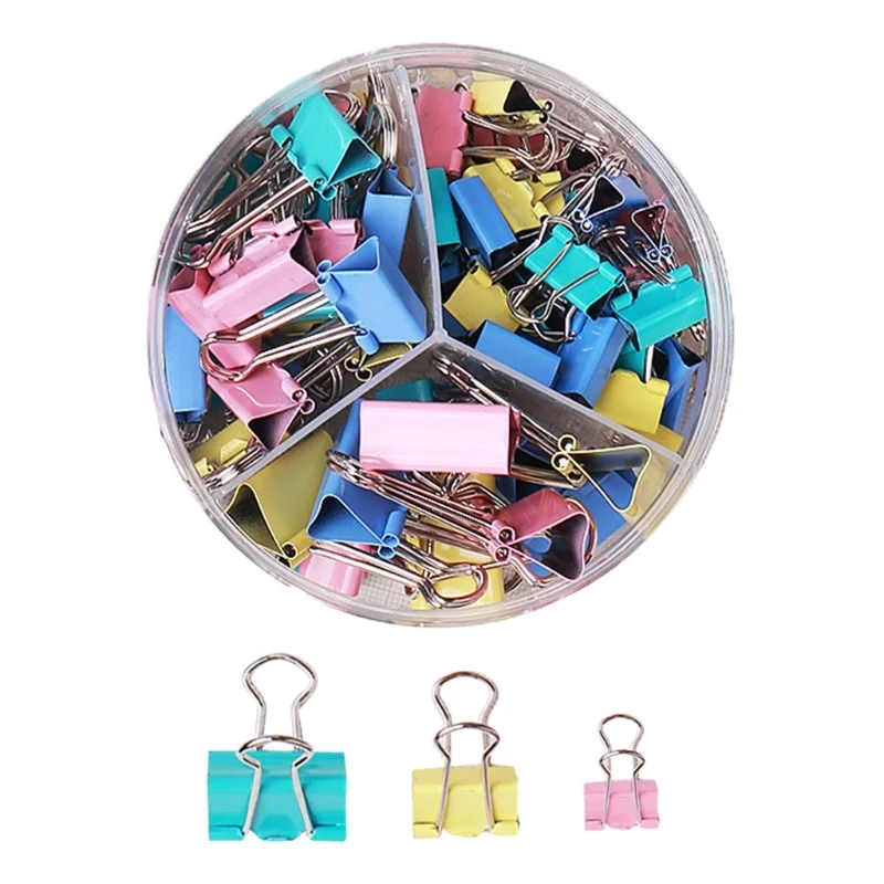 

84PCS/Pack Colorful Paper Binder Clips Sets 45 pcs X 0.59''Small 25 pcs X 0.74'' Medium 12 pcs X 0.98'' Large for Adults