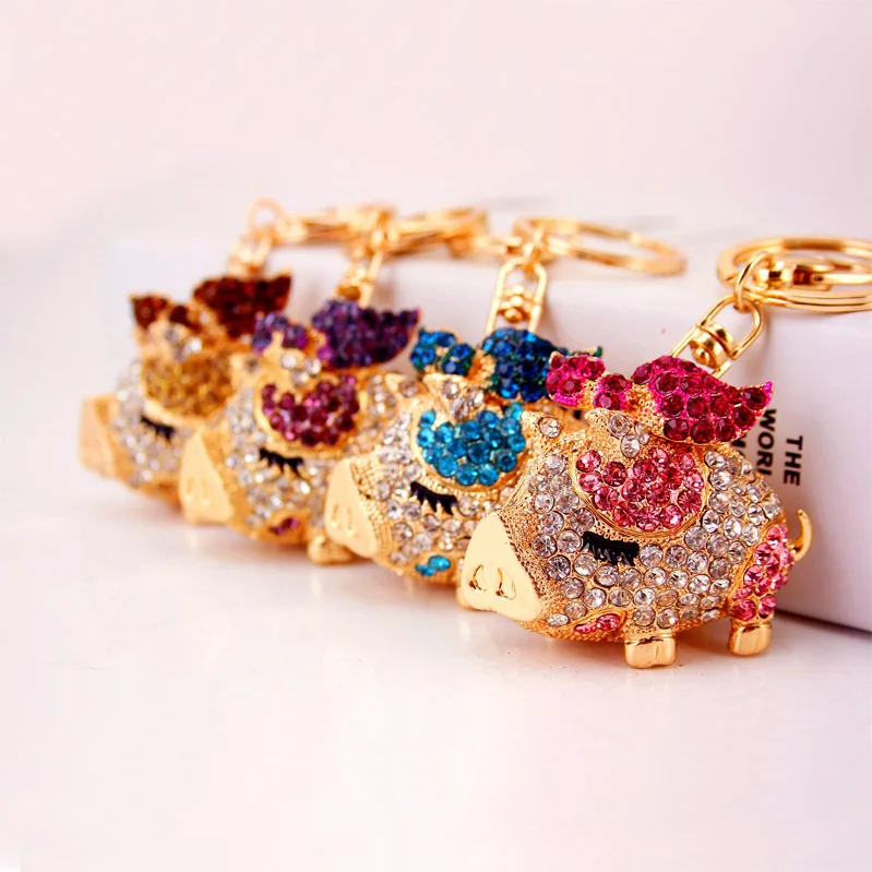 

Милый набор бриллиантов, кольцо для ключей в виде свиньи, металлическая подвеска в виде свиньи, подарок на год свиньи, Прямая поставка