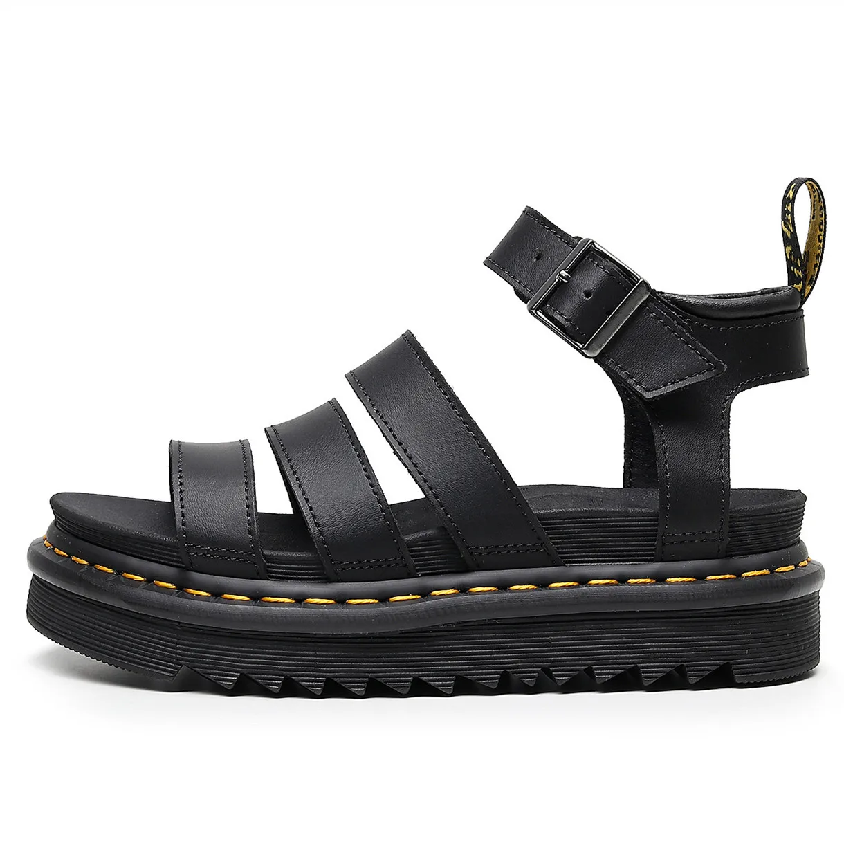 

2021 Summer Martens Shoes Woman Flats Platform Sandals Women Soft Leather Casual Open Toe Thick Bottom Wedges Women Shoes