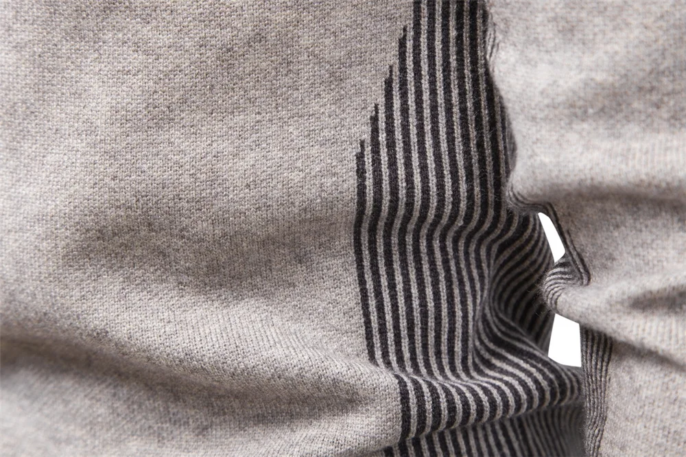 

LANDISTO men clothing Knitted men sweater Slim warm Striped sleeves mens sweater pullovers