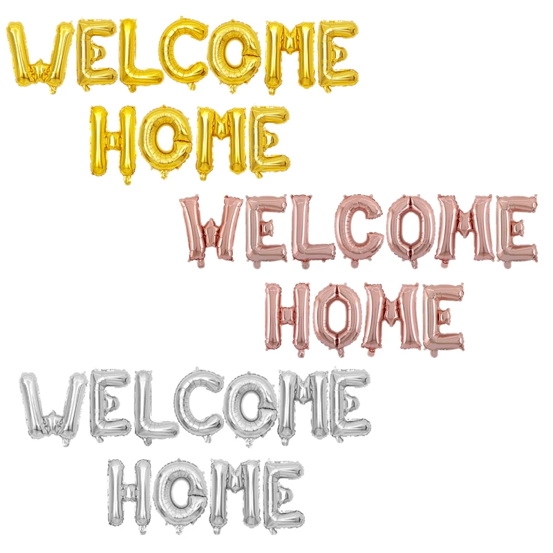 

1set 16inch Rose Gold Welcome Home Letter Foil Balloons Welcome Back to Home Event Party supplies Inflatable Air globals Decor