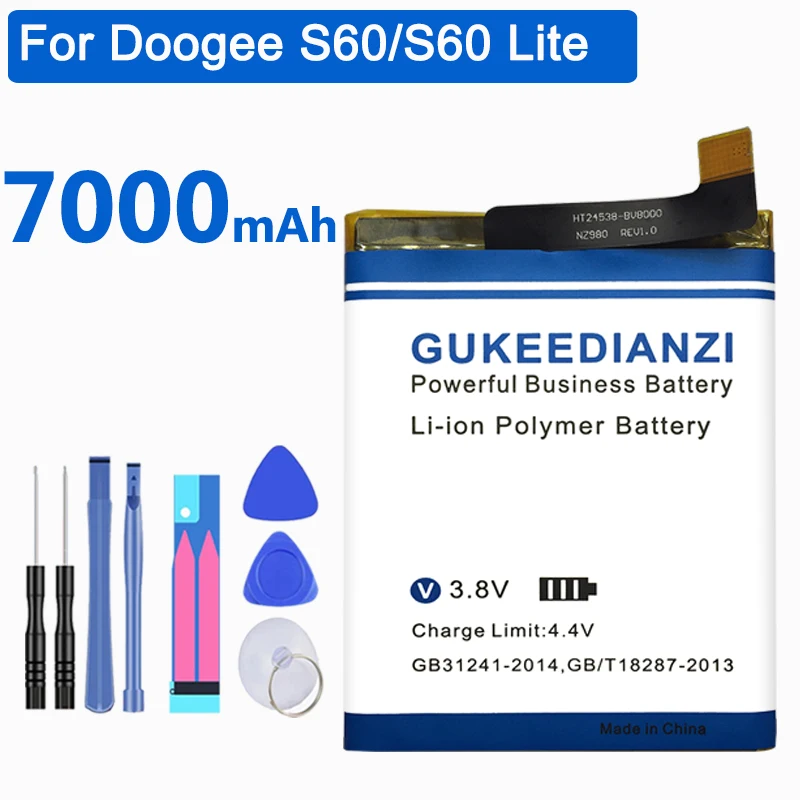 Аккумулятор GUKEEDIANZI BAT173605580 7000 мАч для Doogee S60 / Lite BAT17M15580 мобильный телефон