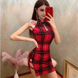 Новая мода темперамент низкая грудь спинки Короткое платье ретро принт тонкий пакет ремешок для бедер Сплит платье