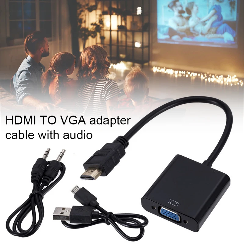 

Кабель-адаптер Hdmi-совместимый с переходником Vga «папа» к «мама», преобразователь с видео и аудио кабелем для ТВ-приставки ND998