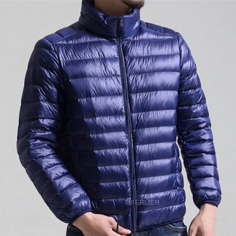 Тёмно-синий Осенне-зимние пуховики для мужчин 8XL 7XL 6XL 5XL бюст 140 см плюс размер зимнее пальто для мужчин - Цвет: Тёмно-синий